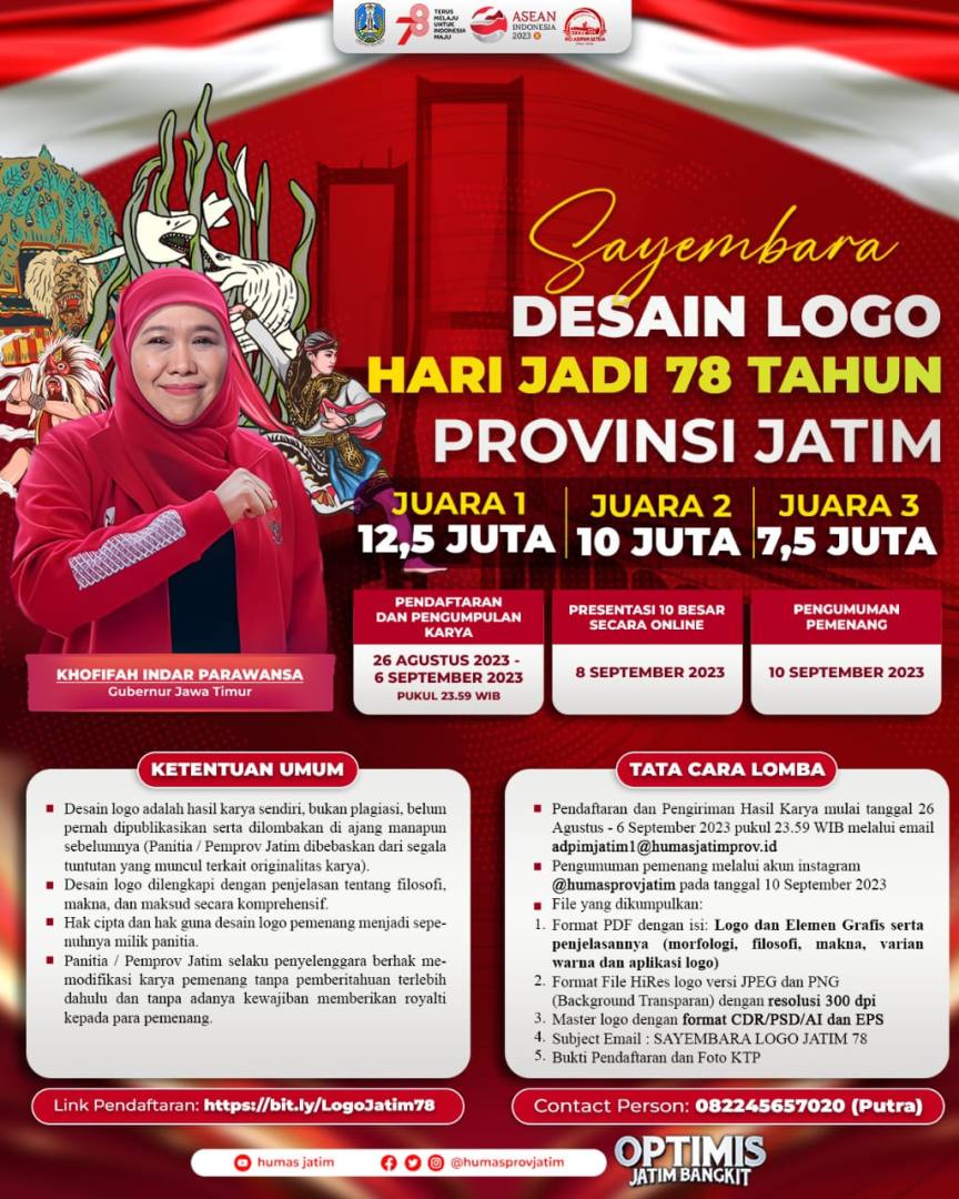 Pemprov Jatim Gelar Lomba Desain Logo Hari Jadi Ke-78, Berhadiah Total ...